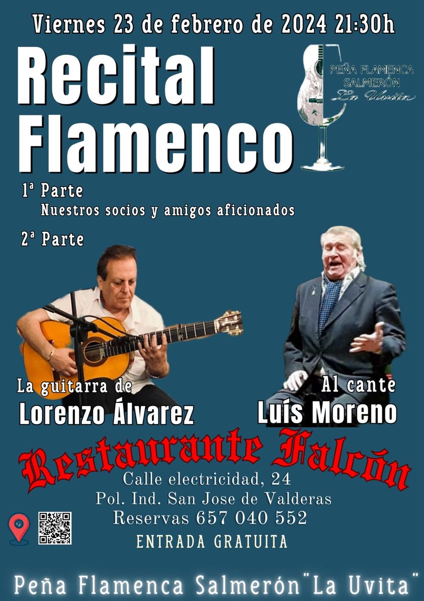 Recital Flamenco de febrero en el Restaurante Falcón