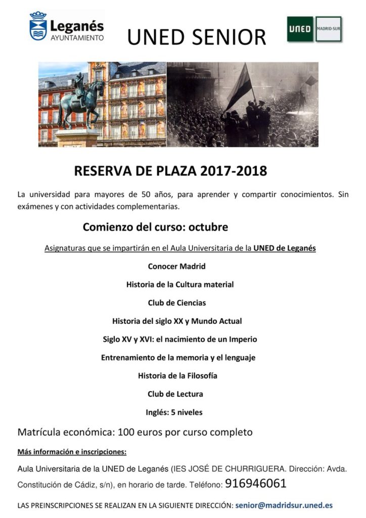 Cursos Senior de la UNED, Leganés