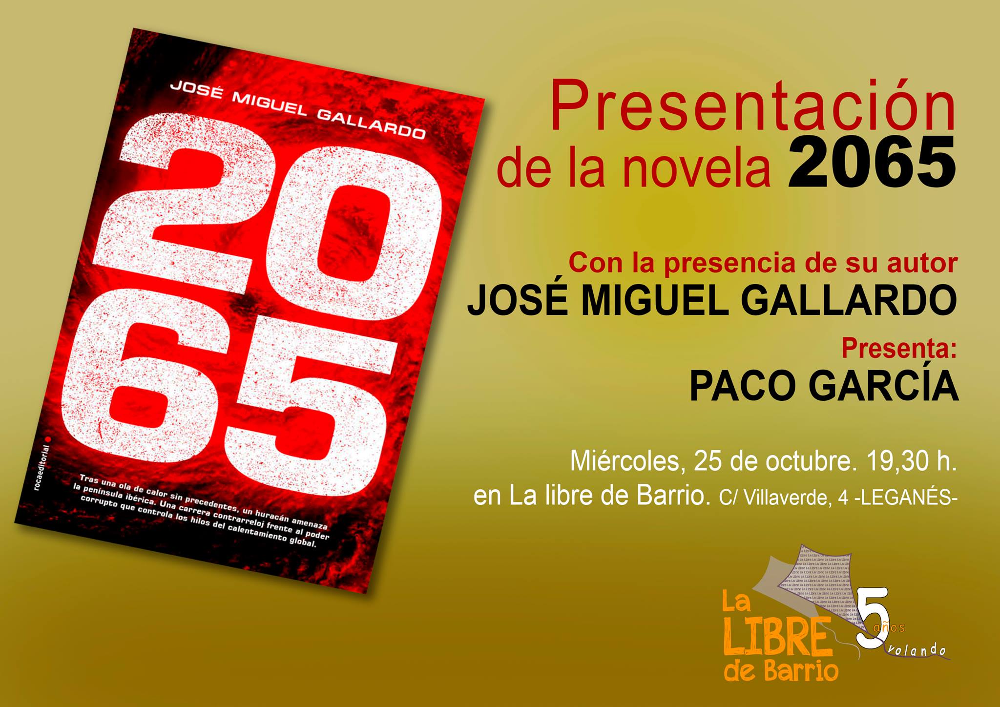 Presentación de la novela “2065” de José Miguel Gallardo