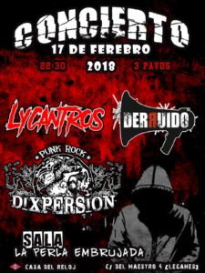 Concierto Lycantros + Dixpersion + Derruido