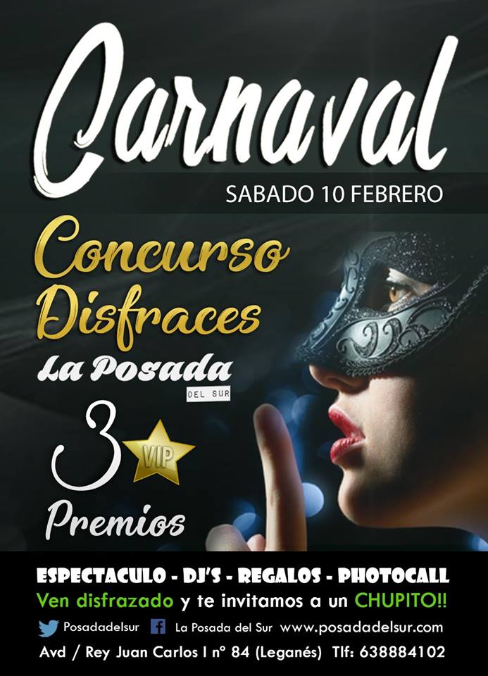 Baile de disfraces Carnaval en La Posada Del Sur