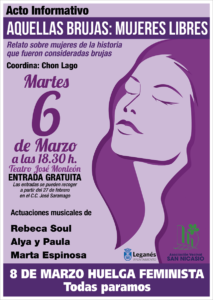 Cartel acto informativo mujer