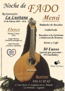 Noche de Fado en La Lusitana Restaurante