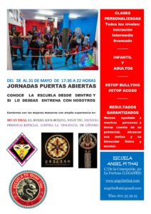 Jornada de puertas abiertas ANGEL M THAI Escuela profesional de Muay Thai
