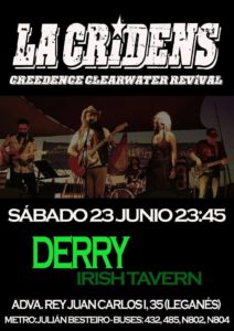 La Cridens en el Derry Irish Tavern tributo a Creedence Clearwater Revival