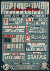 Programa Derry Irish Tavern junio