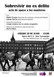 Sobrevivir no es delito. Acto de apoyo a los manteros