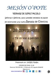 Gala de Batalla de cómicos en el Mesón O´pote