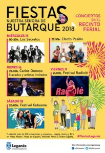 Programa completo de las Fiestas de Leganés 2018