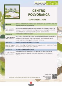 Segunda quincena Actividades en el CEA Polvoranca en septiembre 2018