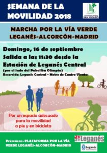 MARCHA POR LA VÍA VERDE LEGANÉS-ALCORCÓN-MADRID.