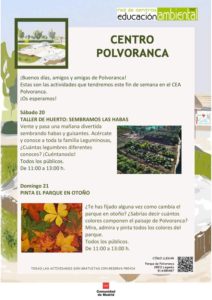 Actividades en el CEA Polvoranca en octubre 2018