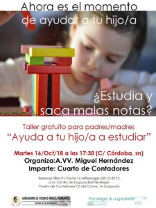 Ayuda a estudiar a tu hijo Taller gratuito para padres y madres