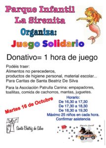 Juego solidario en el Parque Infantil La Sirenita