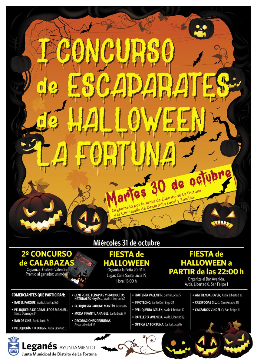 La Fortuna celebran Halloween con concursos de escaparates