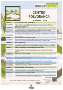 Actividades en el CEA Polvoranca en diciembre 2018