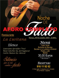 Noches de fado en La Lusitana