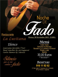 Noches de fado en La Lusitana