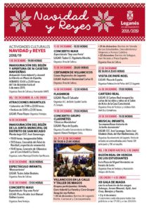 Programa de las fiestas de navidad 2018 en Leganés