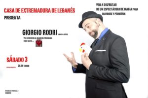 Giorgo Rodri magia en la Casa de Extremadura de Leganés