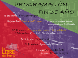 Actividades y celebraciones para despedir 2018 en la Libre