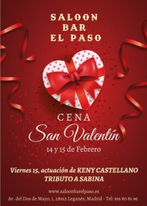 Cena San Valentín en el Paso