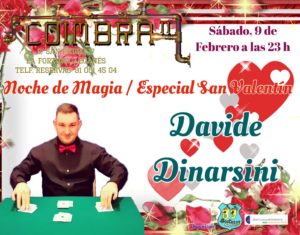 Especial San Valentín magia con Davide Dinarsini en el Coimbra