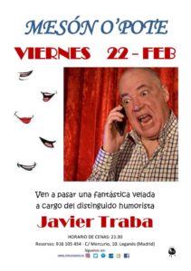 Javier Traba humor en el Mesón O´pote