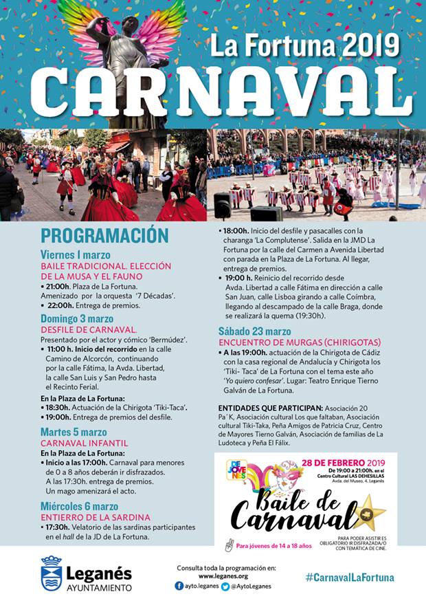 Carnaval La Fortuna 2019 programación