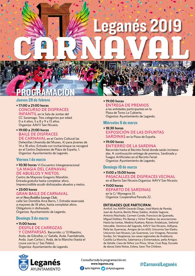 Carnaval Leganés 2019 programa