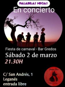Palabras Necias en Concierto en el Bar Gredos