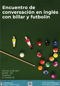 Eventos en inglés: Conversación con billar y futbolín