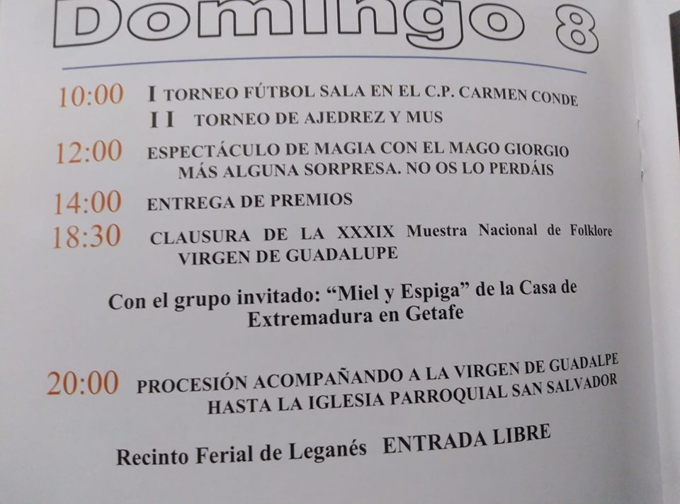 Programa del XXXIX Día de Extremadura