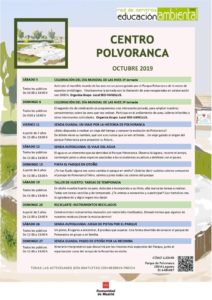 Actividades en el CEA Polvoranca en octubre 2019