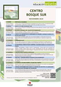 Actividades en el CEA Bosque Sur en noviembre 2019