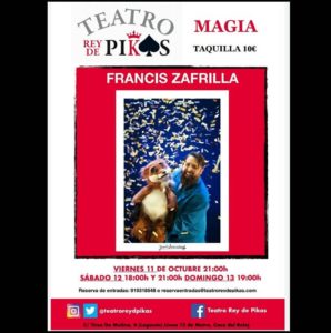 Francis Zafrilla el mago especialista en magia infantil en el Teatro Rey de Pikas