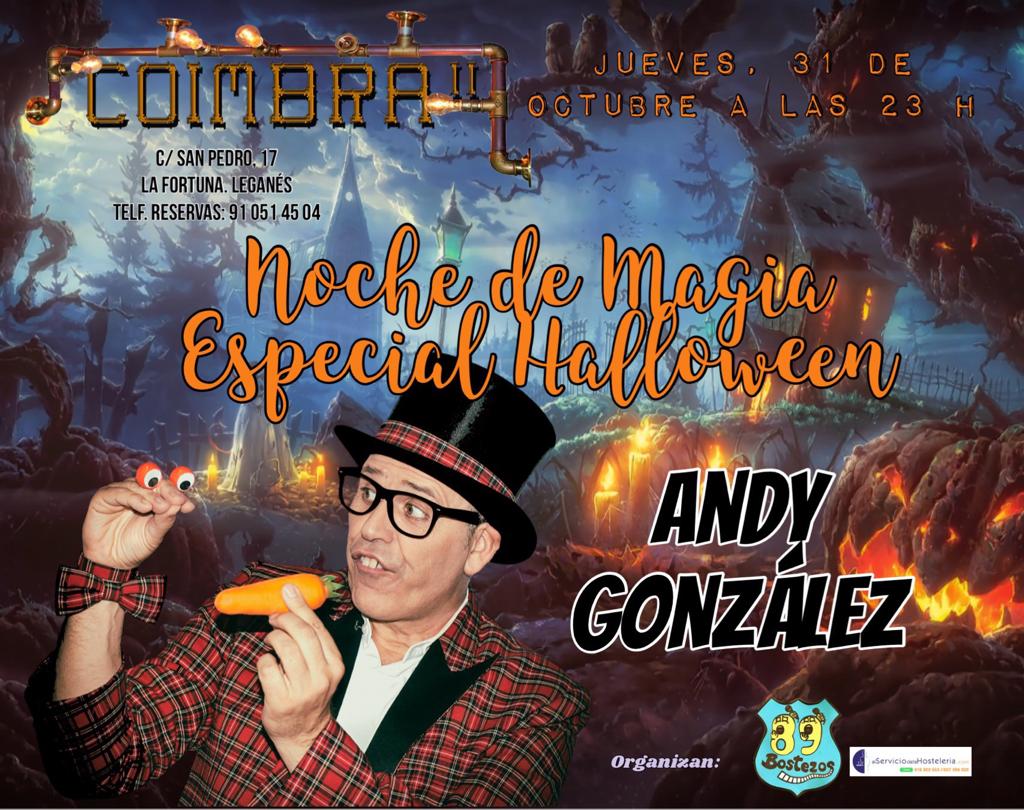 Magia especial Hallowen con Andy González en el Coimbra