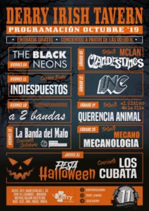 Programación octubre 19 en el Derry