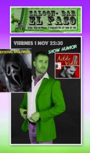 Show de humor con Aido Vidal en el Paso especial Halloween
