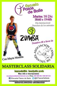 Masterclass solidaria de zumba en Escuela Pasos de baile