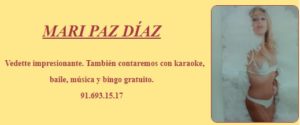 Espectáculo musical con la Vedette Mari Paz Diaz