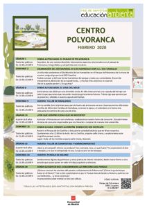 Programación en febrero 2020 en el CEA Polvoranca y en Bosque Sur