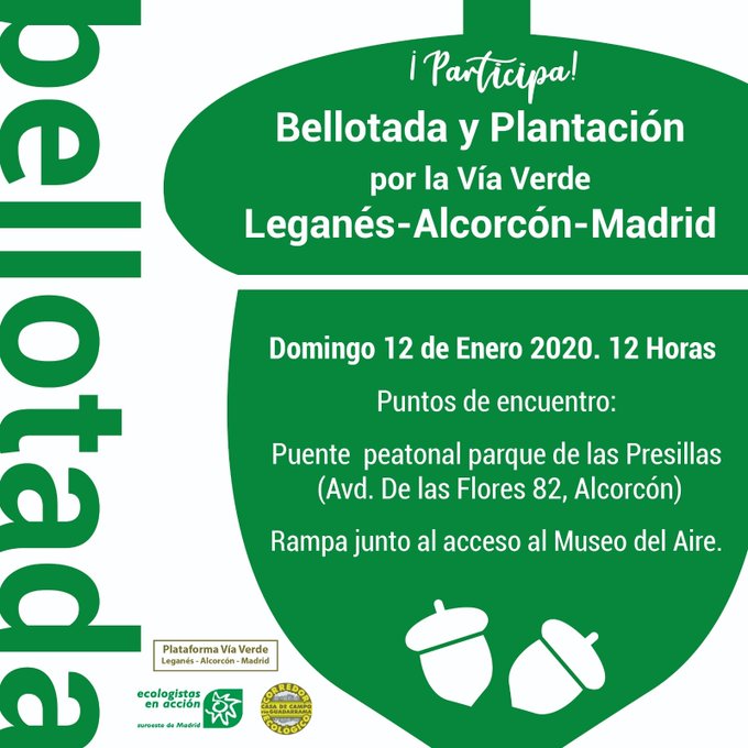 Bellotada y plantación por la vía verde Leganés - Alcorcón - Madrid