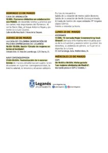Programación completa del 8 de marzo Leganés
