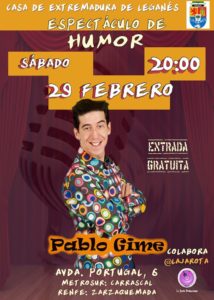 Espectáculo de humor en la Casa de Extremadura con Pablo Gime