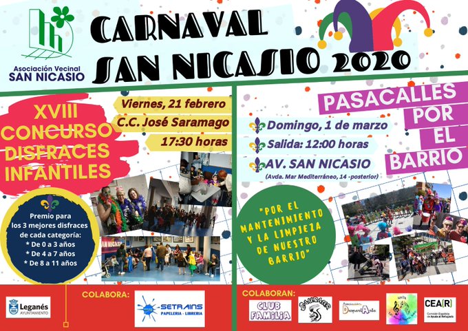 Programa de carnavales en la Asociación de vecinos de San Nicasio