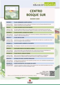 Programación en marzo 2020 en el CEA Polvoranca y en Bosque Sur