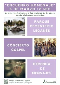 Encuentro homenaje 8 marzo Parque Cementerio Leganés