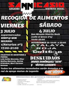 Recogida de alimentos y concierto en San Nicasio Distrito Rock