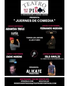 Juernes de Comedia al Teatro Rey de Pikas